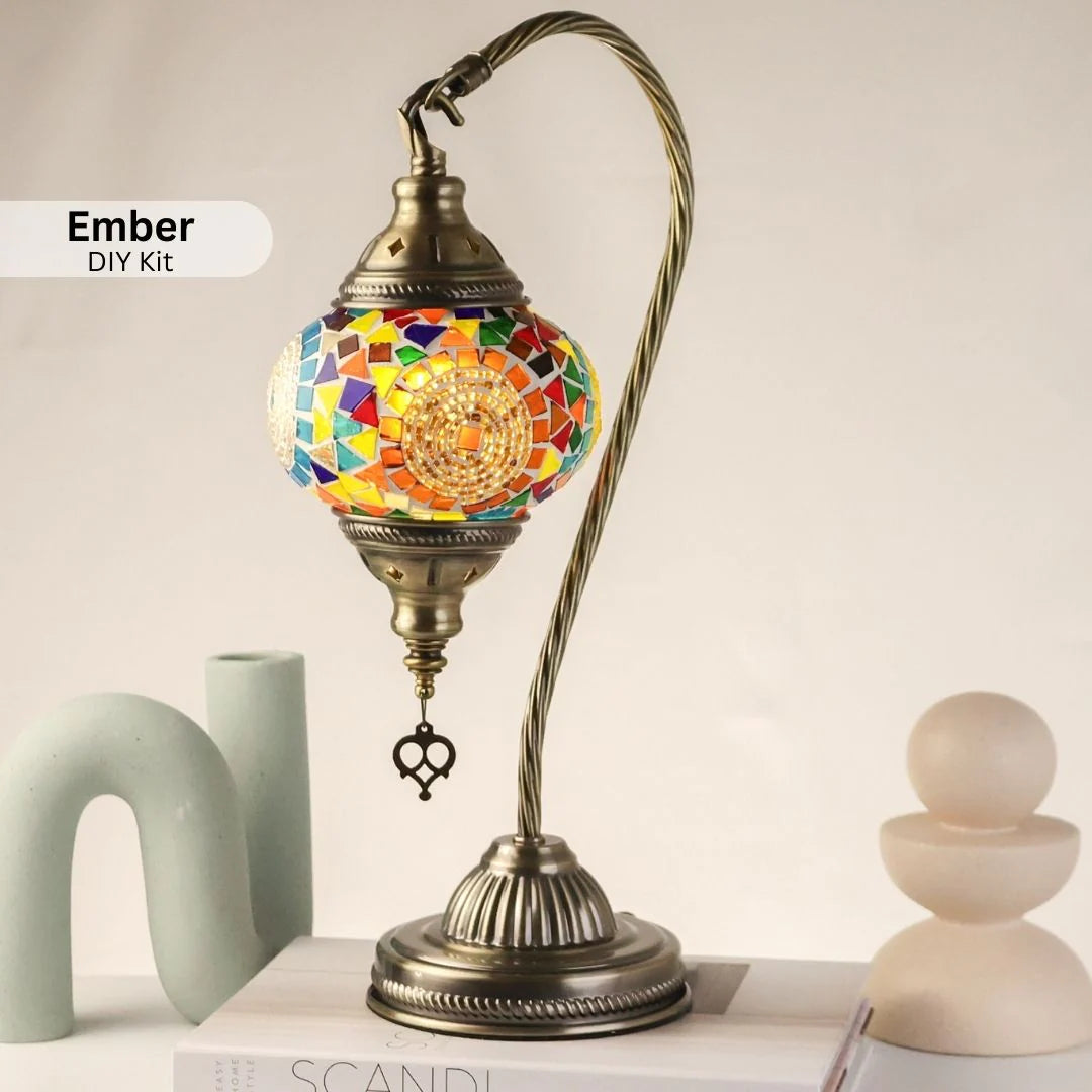 HANDMADE MOSAIC NEW SWAN NECK LAMP (FREE AND FAST EXPEDITED 5 DAY